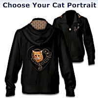 "Paw Prints On My Heart" Hoodie: Choose Your Cat Portrait
