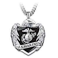USMC Eagle Shield Pendant Necklace