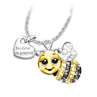 "Always Bee Yourself" Crystal Pendant Necklace