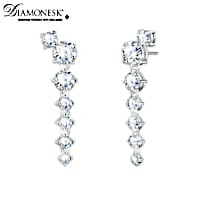 Cascading Earrings With Over 11 Carats Of Simulated Diamonds