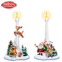 Rudolph "Santa's Guiding Light" Flameless Candle Set