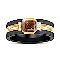 "Special Reserve" Men's Bourbon Quartz And Diamond Ring