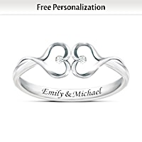"Forever Yours" Diamond Ring With 2 Engraved Names