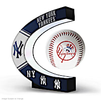 New York Yankees Levitating Baseball Lights Up And Spins