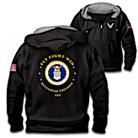 "Proud To Serve" U.S. Air Force Embroidered Front-Zip Hoodie