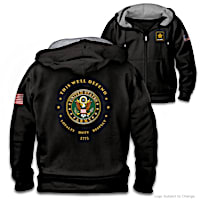 "Proud To Serve" U.S. Army Embroidered Front-Zip Hoodie