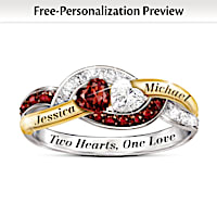 Two Hearts, One Love Personalized Ring