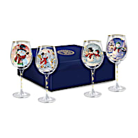 Dona Gelsinger "Holiday Cheer" Wine Glasses: Set of Four