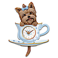 Yorkie Pup In A Cup Wall Clock