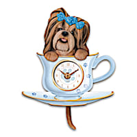 Shih Tzu Pup In A Cup Wall Clock