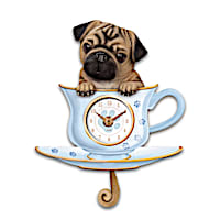 Pug Pup In A Cup Wall Clock