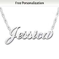 "Uniquely Yours" Diamond Necklace Personalized With Name