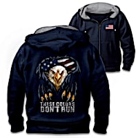 "These Colors Don't Run" Men's Patriotic Hooded Jacket