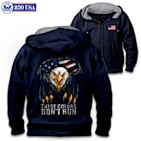 "These Colors Don't Run" Men's Patriotic Hooded Jacket