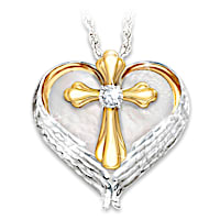 "Comfort And Faith" Remembrance Diamond Pendant Necklace