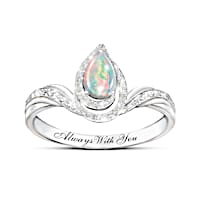 Genuine Ethiopian Opal Always With You Remembrance Ring