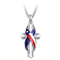 God Bless Texas Diamond Pendant Necklace