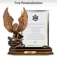 "Coast Guard Honor" Eagle Sculpture With Personalized Plaque