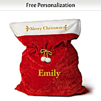 Oversized Personalized Plush Santa Christmas Gift Bag