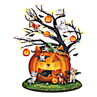 Purr-fectly Mischievous Halloween Illuminated Tabletop Tree