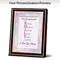Granddaughter Framed Poem With Name & Personality Traits