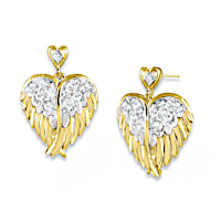 Guardian Angel Embrace Crystal And Diamond Earrings