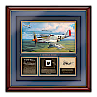 Robert Taylor Framed P-51D Mustang Artwork With Artifact