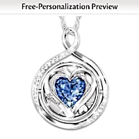 Birthstone Never Ending Love Personalized Flip Necklace