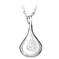 "Missing You" Diamond Remembrance Pendant Necklace