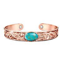 "Strength Of Nature" Copper Cuff Bracelet With Turquoise