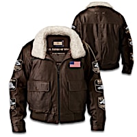 "America's Legendary Tanks Of WWII" Leather Bomber Jacket