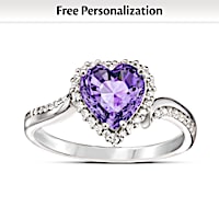"The Heart Of You" Personalized Crystal Birthstone Ring