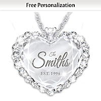 Crystal Necklace Personalized With A Family Name And Year