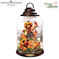 Thomas Kinkade Fall Floral Lantern With Lights And Birdsong