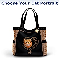 "Paw Prints On My Heart" Tote Bag: Choose Your Cat Portrait