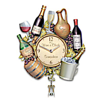 A Wine Lover’s Sculptural Wall Clock With Corkscrew Pendulum