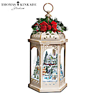 Thomas Kinkade Winter Wonderful Lantern With Revolving Light