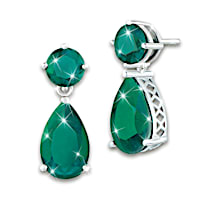 Women's Earrings With Over 16 Carats Of Genuine Emeralds