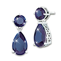 Women's Earrings With Over 16 Carats Of Genuine Sapphires