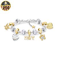 "Pride Of The Navy" Beaded Charm Bracelet