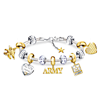 "Pride Of The Army" Charm Bracelet With Classic Army Symbols