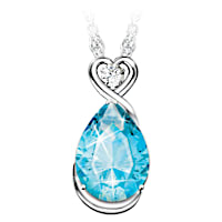 Words Of Comfort Topaz And Diamond Pendant Necklace