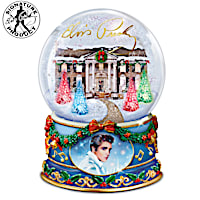 Elvis Presley Light-Up Glitter Globe Plays "Blue Christmas"