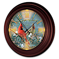 James Hautman Cardinal-Themed Illuminated Atomic Wall Clock