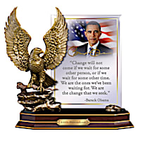 President Barack Obama Heirloom Tribute Sculpture With Quote
