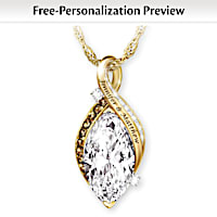 "One And Only Love" Personalized Topaz And Diamond Pendant