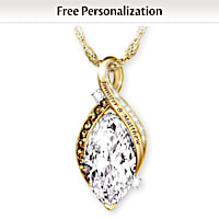 "One And Only Love" Personalized Topaz And Diamond Pendant