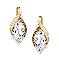 "My One And Only Love" Genuine Topaz And Diamond Earrings