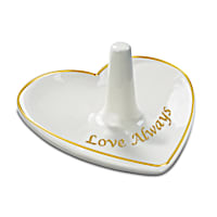 "Love Always" Porcelain Heart-Shaped Ring Holder