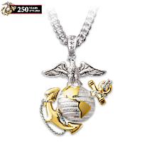 Stainless Steel USMC Strong Pendant Necklace